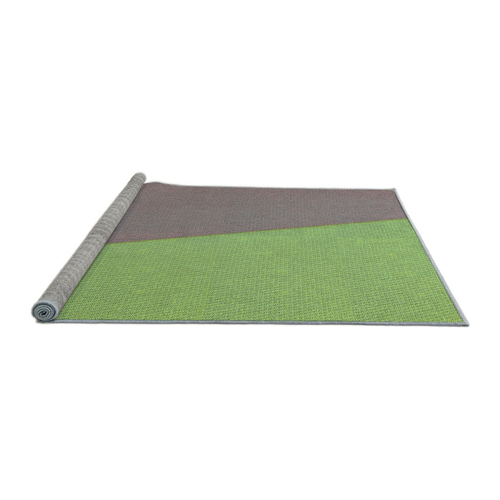 Sideview of Machine Washable Transitional Yellow Green Rug, wshpat485lblu