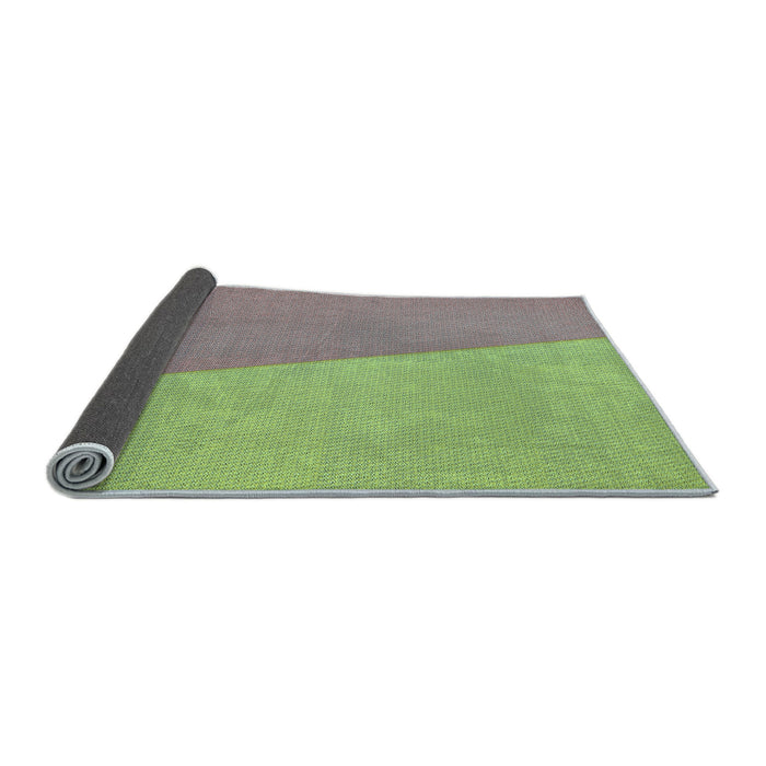 Thickness of Patterned Yellow Green Rug, pat485lblu