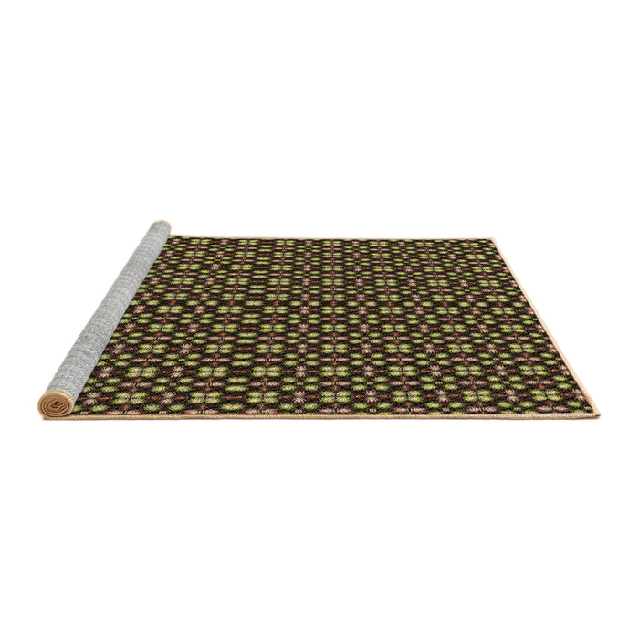 Sideview of Machine Washable Transitional Night Red Rug, wshpat487brn