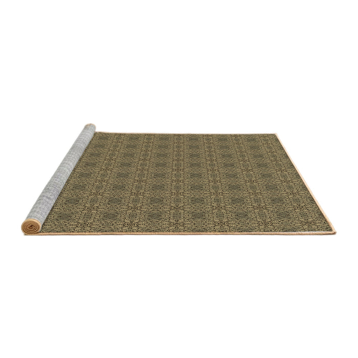Sideview of Machine Washable Transitional Dark Brown Rug, wshpat488brn
