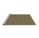 Sideview of Machine Washable Transitional Dark Brown Rug, wshpat488brn