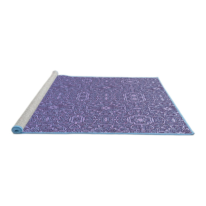Sideview of Machine Washable Transitional Purple Mimosa Purple Rug, wshpat489blu