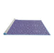 Sideview of Machine Washable Transitional Purple Mimosa Purple Rug, wshpat489blu