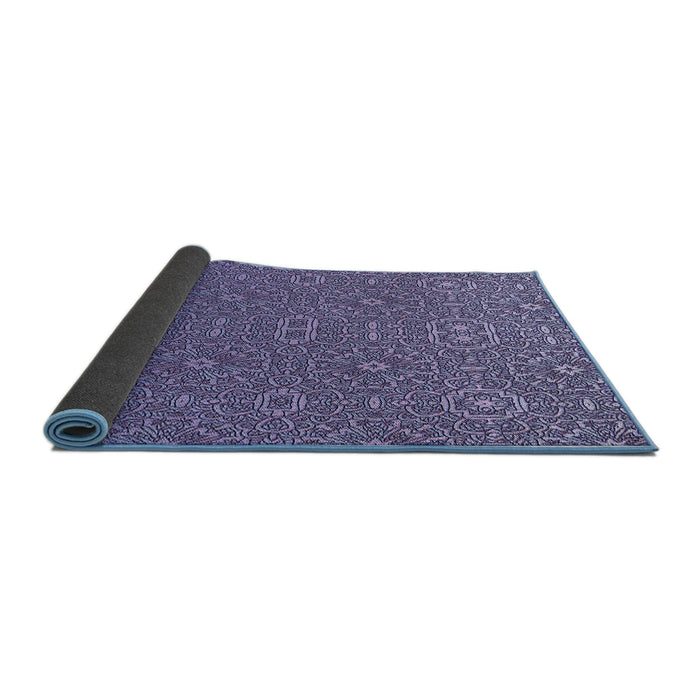 Thickness of Patterned Purple Mimosa Purple Rug, pat489blu