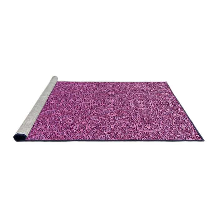 Sideview of Machine Washable Transitional Medium Violet Red Pink Rug, wshpat489pur