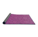 Thickness of Patterned Medium Violet Red Pink Rug, pat489pur