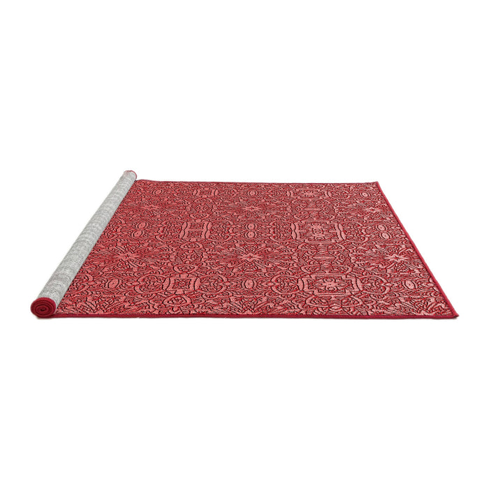 Sideview of Machine Washable Transitional Red Rug, wshpat489rd