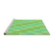 Machine Washable Transitional Green Rug in a Bedroom, wshpat49grn