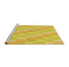 Sideview of Machine Washable Transitional Yellow Rug, wshpat49yw