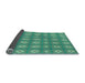 Thickness of Patterned Turquoise Green Rug, pat490lblu
