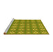 Sideview of Machine Washable Transitional Olive Green Rug, wshpat490yw