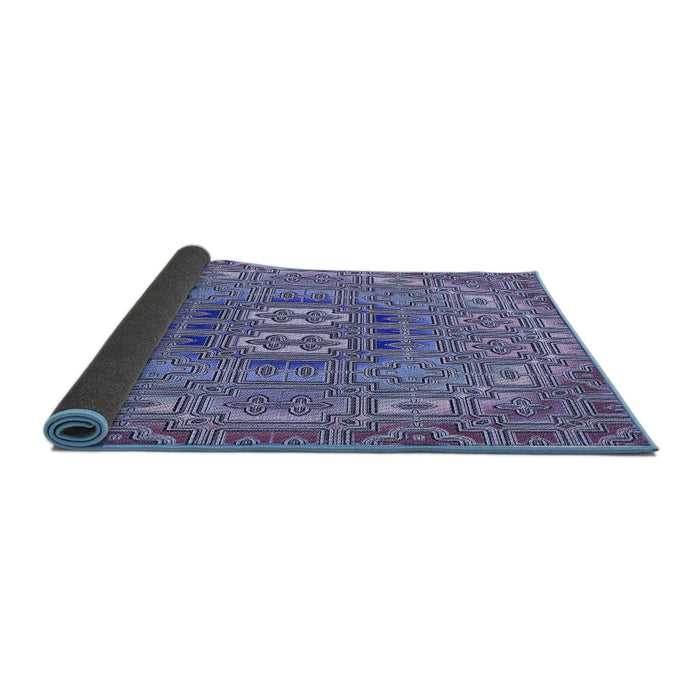 Thickness of Patterned Deep Periwinkle Purple Rug, pat491blu