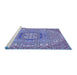 Sideview of Machine Washable Transitional Deep Periwinkle Purple Rug, wshpat491blu