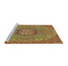 Sideview of Machine Washable Transitional Yellow Rug, wshpat491brn