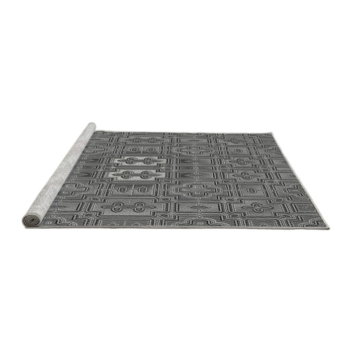 Sideview of Machine Washable Transitional Dark Gray Rug, wshpat491gry