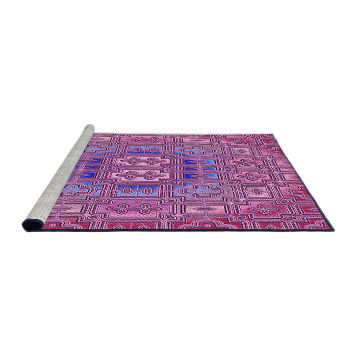 Sideview of Machine Washable Transitional Orchid Purple Rug, wshpat491pur