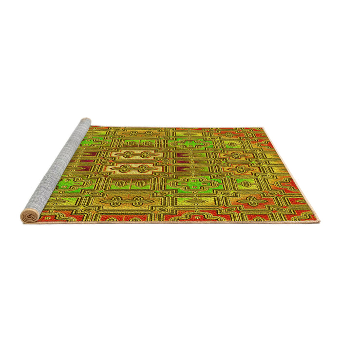 Sideview of Machine Washable Transitional Mahogany Brown Rug, wshpat491yw