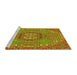 Sideview of Machine Washable Transitional Mahogany Brown Rug, wshpat491yw