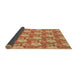 Thickness of Patterned Orange Rug, pat493brn