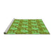 Sideview of Machine Washable Transitional Emerald Green Rug, wshpat493grn