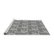 Sideview of Machine Washable Transitional Cloud Gray Rug, wshpat493gry