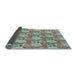 Thickness of Patterned Blue Green Rug, pat493lblu