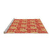 Sideview of Machine Washable Transitional Orange Rug, wshpat493org