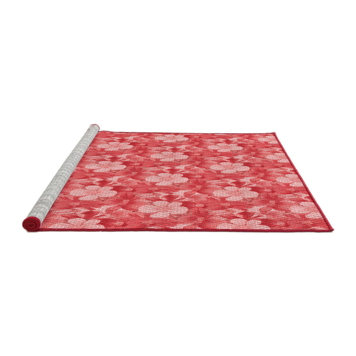 Sideview of Machine Washable Transitional Red Rug, wshpat493rd
