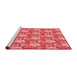 Sideview of Machine Washable Transitional Red Rug, wshpat493rd