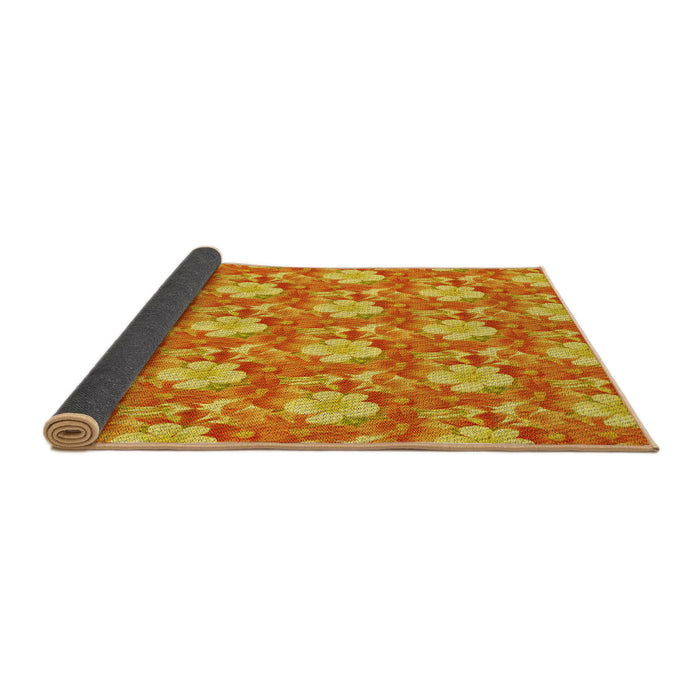 Thickness of Patterned Orange Red Orange Rug, pat493yw