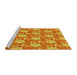 Sideview of Machine Washable Transitional Orange Red Orange Rug, wshpat493yw