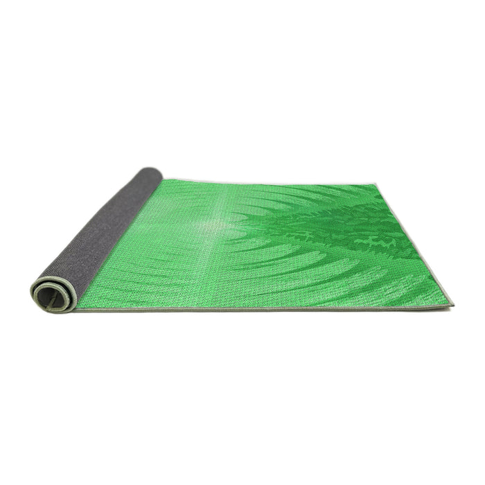 Thickness of Patterned Neon Green Rug, pat494grn