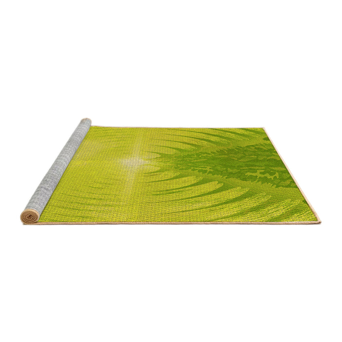 Sideview of Machine Washable Transitional Pistachio Green Rug, wshpat494yw