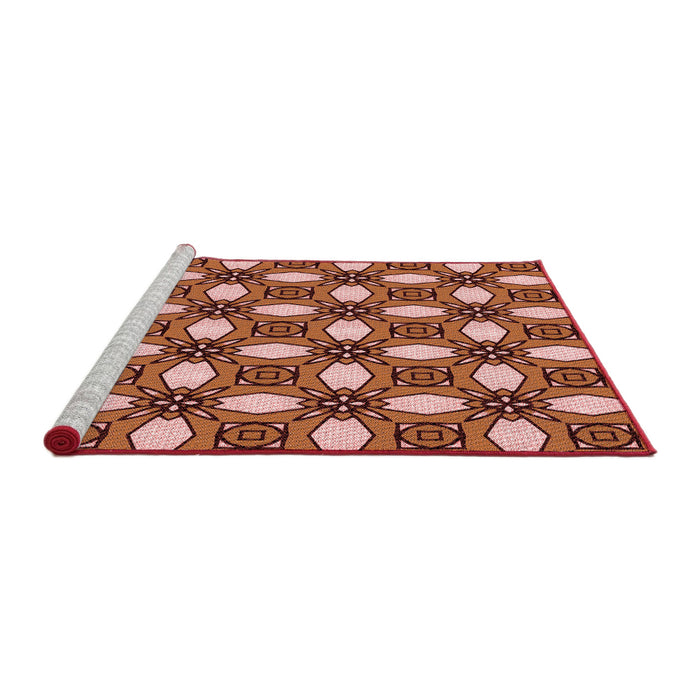 Sideview of Machine Washable Transitional Light Salmon Rose Pink Rug, wshpat495rd