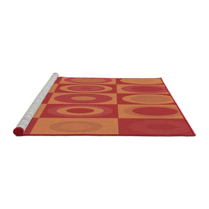 Sideview of Machine Washable Transitional Bright Orange Rug, wshpat497rd