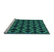 Sideview of Machine Washable Transitional Deep Teal Green Rug, wshpat498lblu