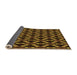 Thickness of Patterned Black Brown Rug, pat498org