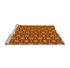 Sideview of Machine Washable Transitional Yellow Rug, wshpat499yw