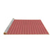 Sideview of Machine Washable Transitional Crimson Red Rug, wshpat5brn