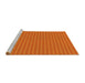 Sideview of Machine Washable Transitional Neon Orange Rug, wshpat5yw