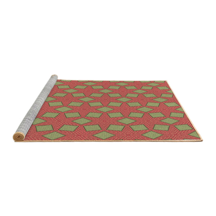 Sideview of Machine Washable Transitional Brass Green Rug, wshpat500brn
