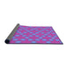 Thickness of Patterned Fuchsia Magenta Purple Rug, pat500pur
