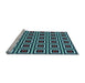 Sideview of Machine Washable Transitional Deep-Sea Blue Rug, wshpat501lblu