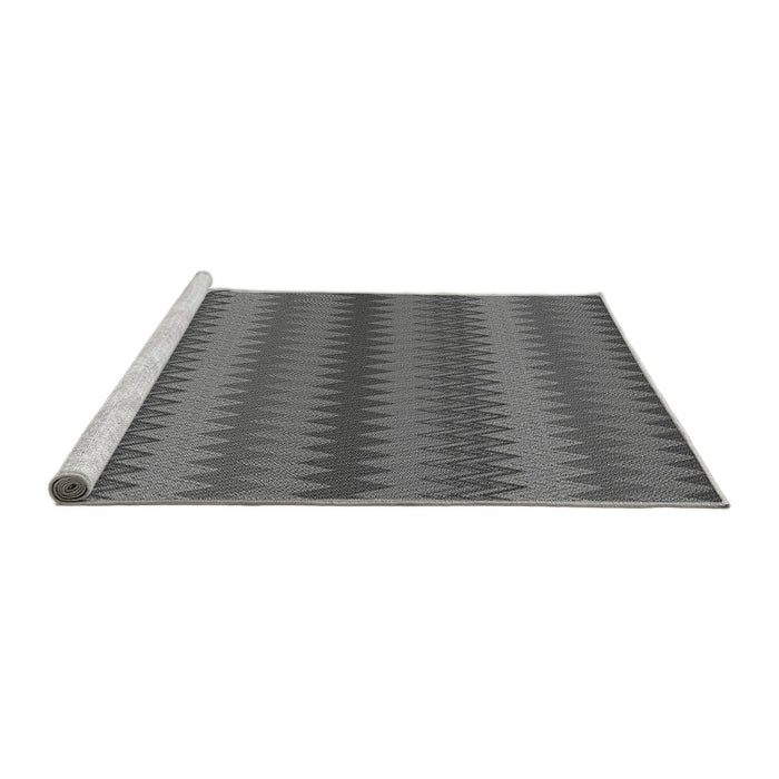 Sideview of Machine Washable Transitional Gunmetal Gray Rug, wshpat502gry