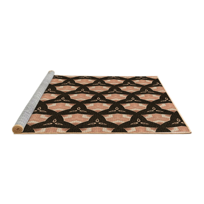 Sideview of Machine Washable Transitional Brown Sand Brown Rug, wshpat503brn