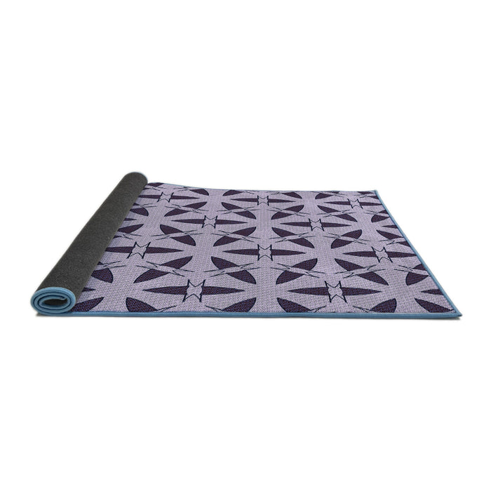 Thickness of Patterned Purple Rug, pat504blu