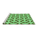 Sideview of Machine Washable Transitional Green Rug, wshpat504grn
