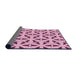 Thickness of Patterned Pastel Purple Pink Rug, pat504pur