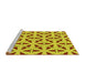 Sideview of Machine Washable Transitional Yellow Rug, wshpat504yw