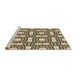 Sideview of Machine Washable Transitional Dark Brown Rug, wshpat505brn